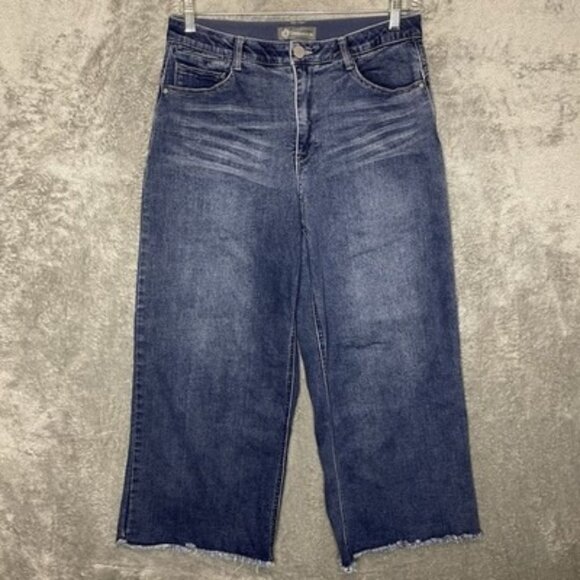 Democracy Women Ab Technology Slimming Sky High Rise Wide Leg Cropped Jean 12 - Picture 1 of 12